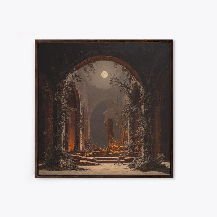The Overgrown Chapel, Square Wall Art, Spooky Home Decor, Canvas Print, Halloween Wall Decor, Gothic Home Decor, Spooky Wall Decor