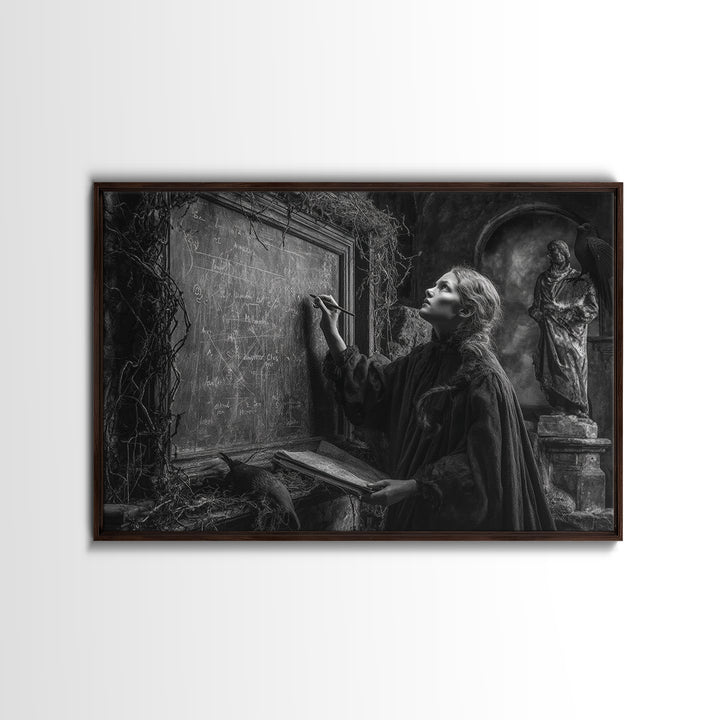 The Silent Schoolhouse, Landscape Wall Art, Haunted Gothic Art, Framed Canvas Print, Halloween Wall Decor, Gothic Home Decor