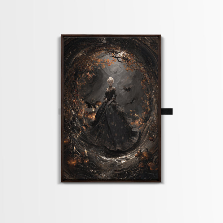 The Midnight Masquerade, Vertical Wall Art, Dark Halloween Decor, Canvas Print, Halloween Wall Decor, Gothic Home Decor