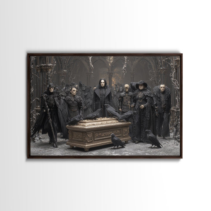 The Raven Funeral, Landscape Wall Art, Spooky Home Decor, Canvas Print, Halloween Wall Decor, Gothic Home Decor, Horror Wall Art