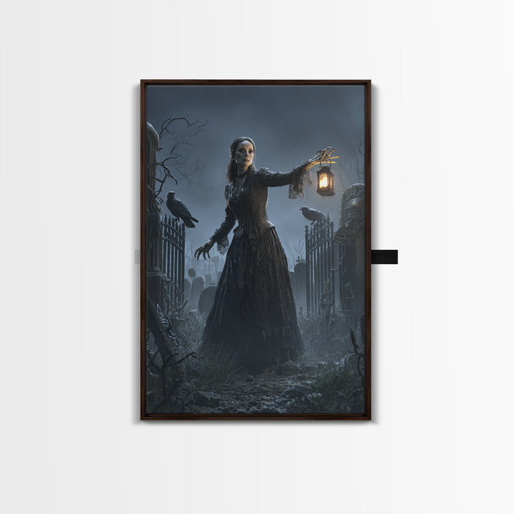 The Graveyard Dance, Vertical Wall Art, Dark Fantasy Wall Art, Canvas Print, Halloween Wall Decor, Gothic Home Decor, Statement Wall Art