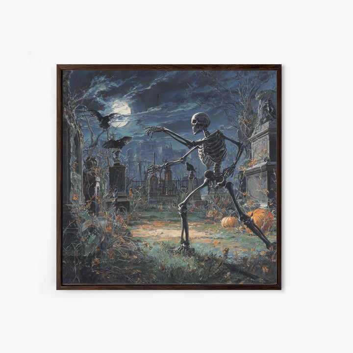 The Graveyard Dance, Square Wall Art, Dark Fantasy Wall Art, Canvas Print, Halloween Wall Decor, Gothic Home Decor, Statement Wall Art