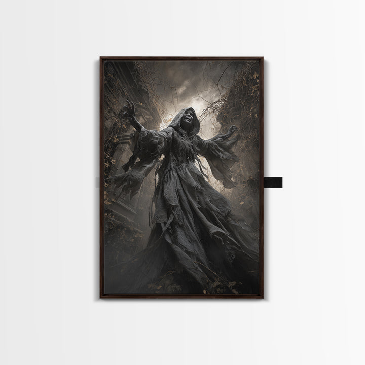 The Haunted Hayride, Vertical Wall Art, Dark Halloween Decor, Canvas Print, Halloween Wall Decor, Gothic Home Decor, Horror Wall Art