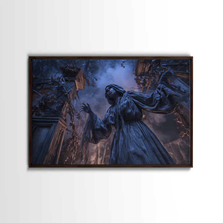 The Haunted Hayride, Landscape Wall Art, Gothic Horror Wall Art, Framed Canvas Print, Halloween Wall Decor, Gothic Home Decor