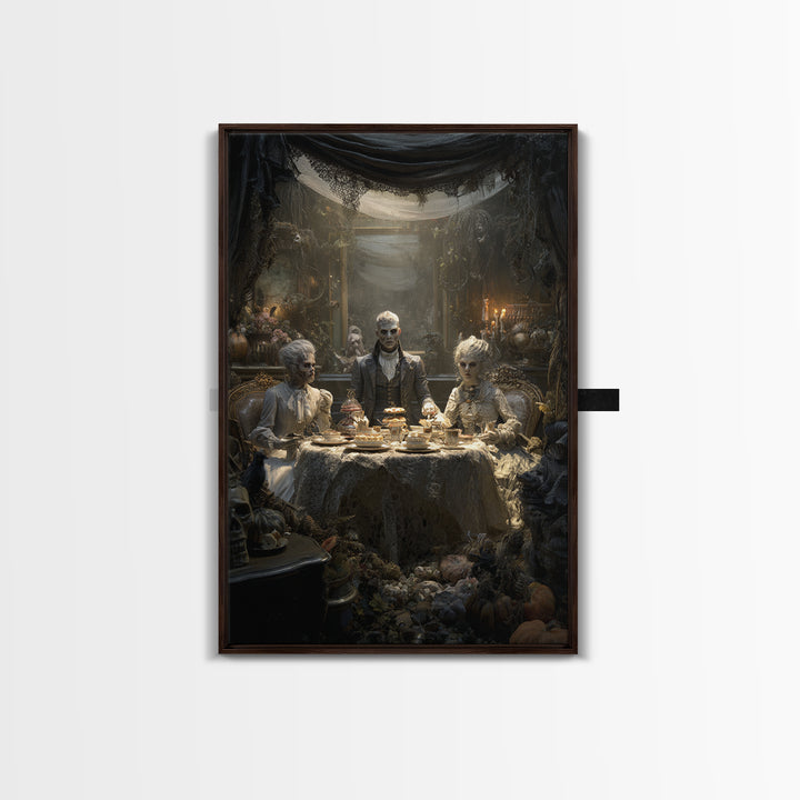 The Zombie Picnic, Vertical Wall Art, Spooky Home Decor, Canvas Print, Halloween Wall Decor, Gothic Home Decor, Halloween Wall Art