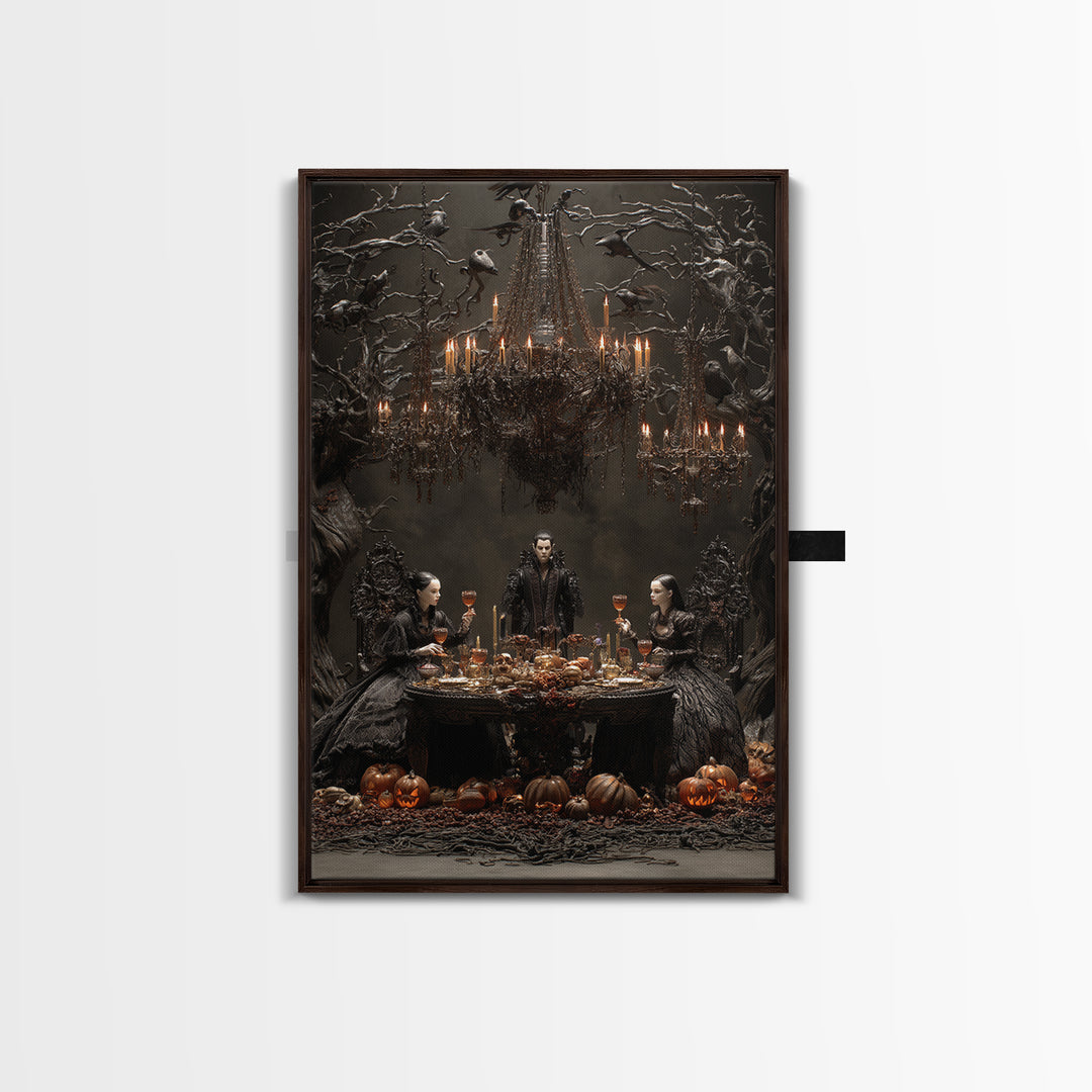 The Vampire Banquet, Vertical Wall Art, Dark Fantasy Wall Art, Canvas Print, Halloween Wall Decor, Gothic Home Decor, Spooky Wall Decor