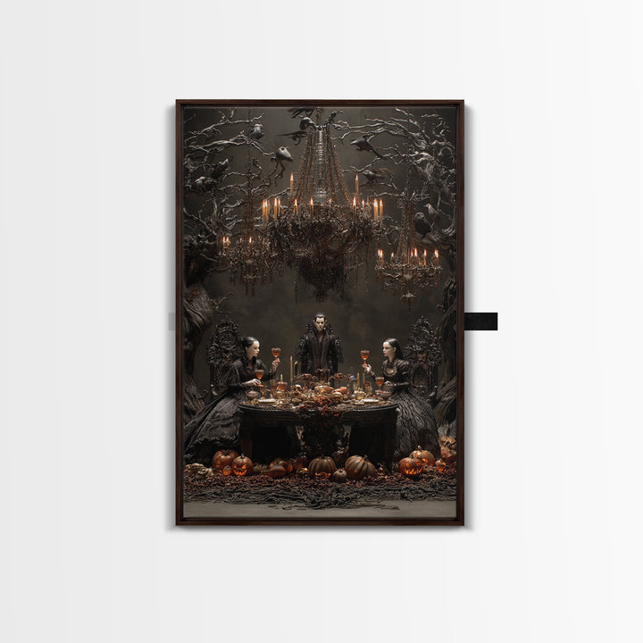 The Vampire Banquet, Vertical Wall Art, Dark Fantasy Wall Art, Canvas Print, Halloween Wall Decor, Gothic Home Decor, Spooky Wall Decor