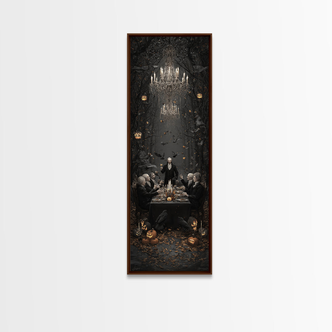 The Vampire Banquet, Tall Narrow Wall Art, Spooky Home Decor, Canvas Print, Halloween Wall Decor, Gothic Home Decor, Spooky Wall Decor