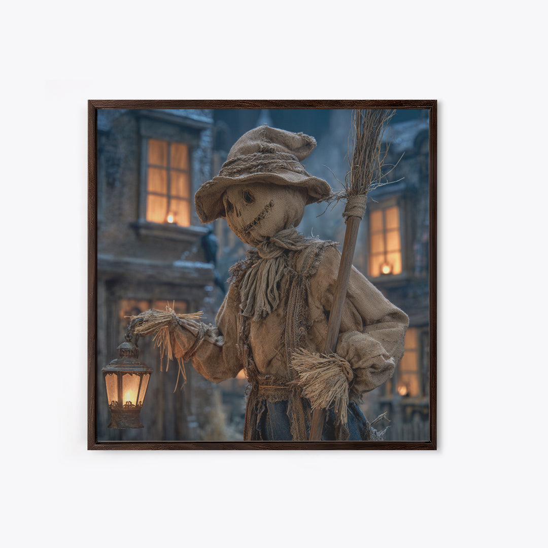 The Scarecrow Uprising, Square Wall Art, Haunted Gothic Art, Framed Canvas Print, Halloween Wall Decor, Gothic Home Decor, Horror Wall Art