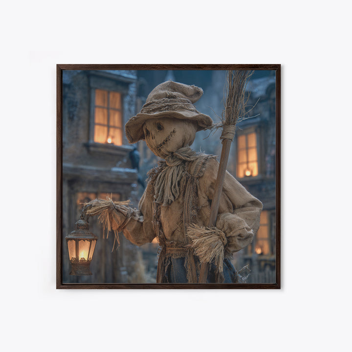 The Scarecrow Uprising, Square Wall Art, Haunted Gothic Art, Framed Canvas Print, Halloween Wall Decor, Gothic Home Decor, Horror Wall Art