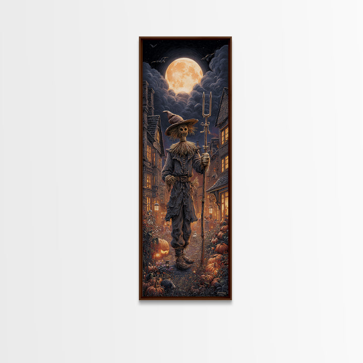 The Scarecrow Uprising, Tall Narrow Wall Art, Spooky Home Decor, Canvas Print, Halloween Wall Decor, Gothic Home Decor, Halloween Wall Art