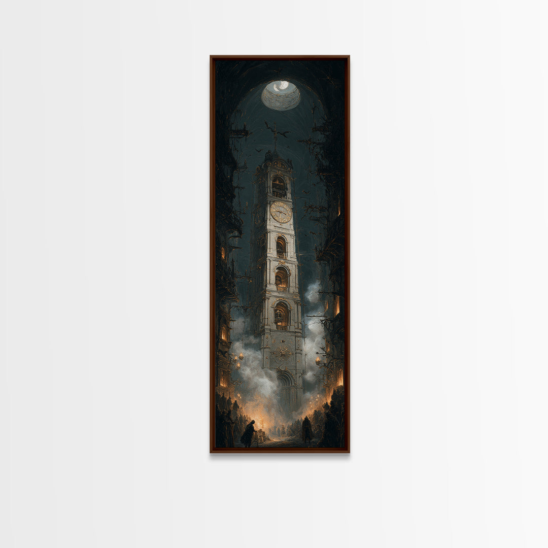 The Thirteenth Bell, Tall Narrow Wall Art, Dark Halloween Decor, Canvas Print, Halloween Wall Decor, Gothic Home Decor, Dark Fantasy Art