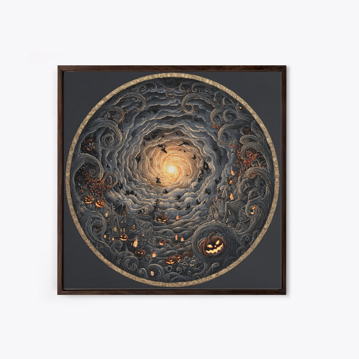 The Halloween Storm, Square Wall Art, Dark Halloween Decor, Canvas Print, Halloween Wall Decor, Gothic Home Decor, Statement Wall Art