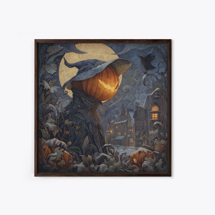 The First Frost Awakening, Square Wall Art, Dark Halloween Decor, Canvas Print, Halloween Wall Decor, Gothic Home Decor, Macabre Wall Art