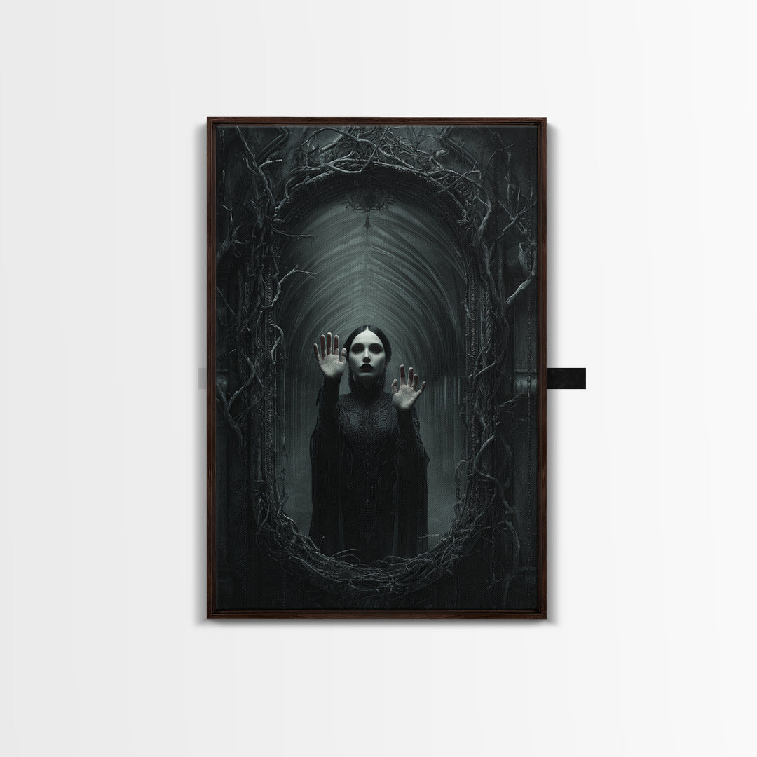 The Cursed Mirror, Vertical Wall Art, Dark Halloween Decor, Canvas Print, Halloween Wall Decor, Gothic Home Decor, Collectible Wall Decor