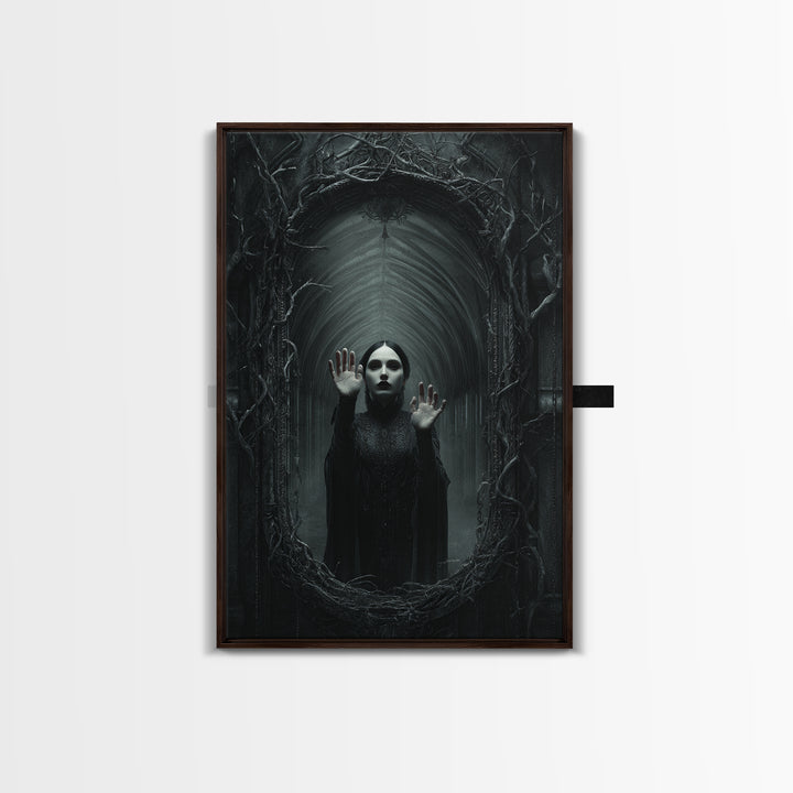 The Cursed Mirror, Vertical Wall Art, Dark Halloween Decor, Canvas Print, Halloween Wall Decor, Gothic Home Decor, Collectible Wall Decor