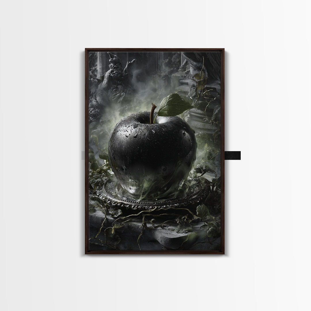 The Poisoned Apple, Vertical Wall Art, Spooky Home Decor, Canvas Print, Halloween Wall Decor, Gothic Home Decor, Spooky Wall Decor