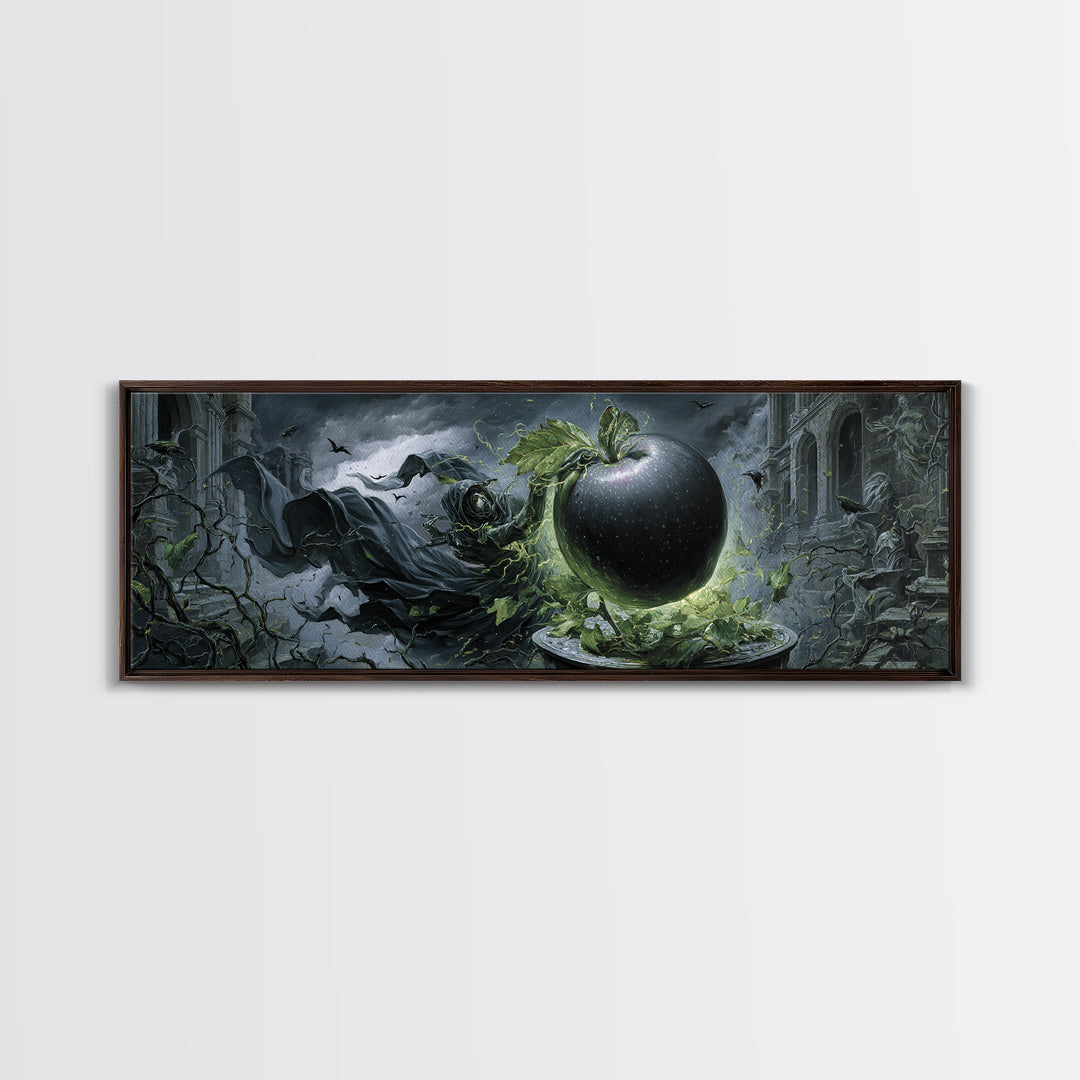 The Poisoned Apple, Extra Wide Wall Art, Dark Fantasy Wall Art, Canvas Print, Halloween Wall Decor, Gothic Home Decor, Statement Wall Art