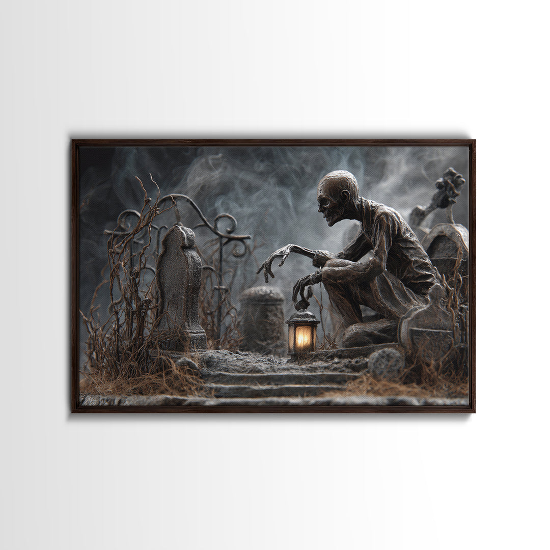 The Black Wax Candle, Landscape Wall Art, Dark Halloween Decor, Canvas Print, Halloween Wall Decor, Gothic Home Decor, Macabre Wall Art