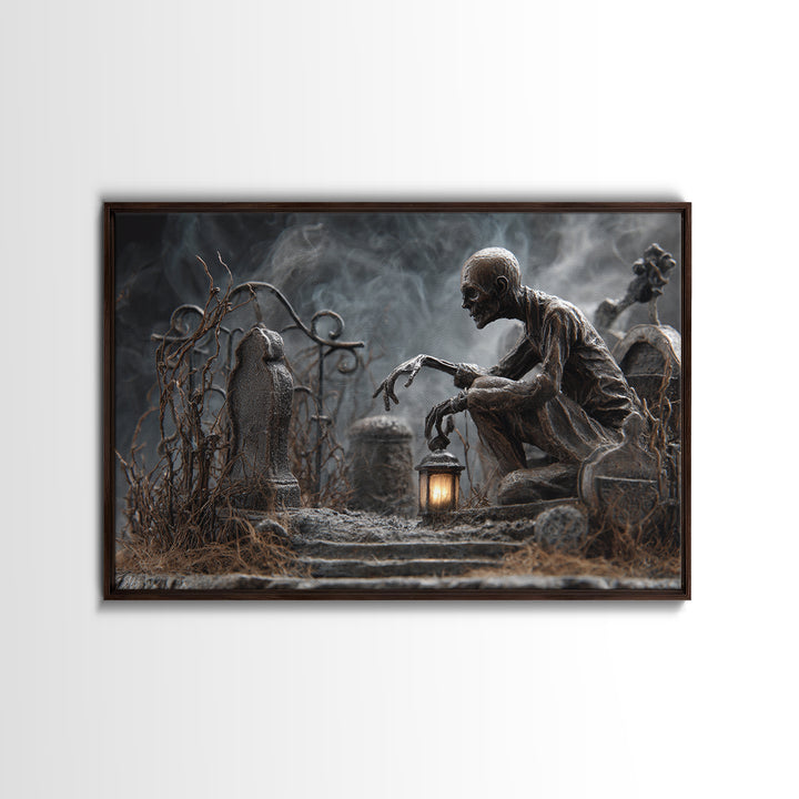 The Black Wax Candle, Landscape Wall Art, Dark Halloween Decor, Canvas Print, Halloween Wall Decor, Gothic Home Decor, Macabre Wall Art
