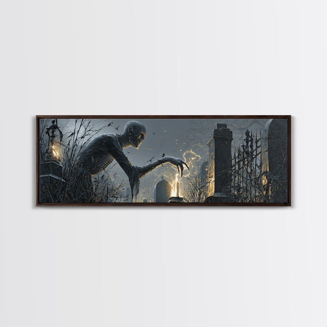 The Black Wax Candle, Extra Wide Wall Art, Dark Fantasy Wall Art, Canvas Print, Halloween Wall Decor, Gothic Home Decor, Statement Wall Art