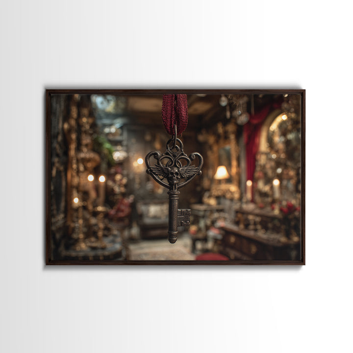 The Coffin Key, Landscape Wall Art, Gothic Horror Wall Art, Framed Canvas Print, Halloween Wall Decor, Gothic Home Decor