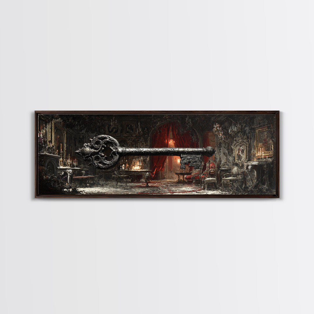 The Coffin Key, Extra Wide Wall Art, Dark Fantasy Wall Art, Canvas Print, Halloween Wall Decor, Gothic Home Decor, Spooky Wall Decor