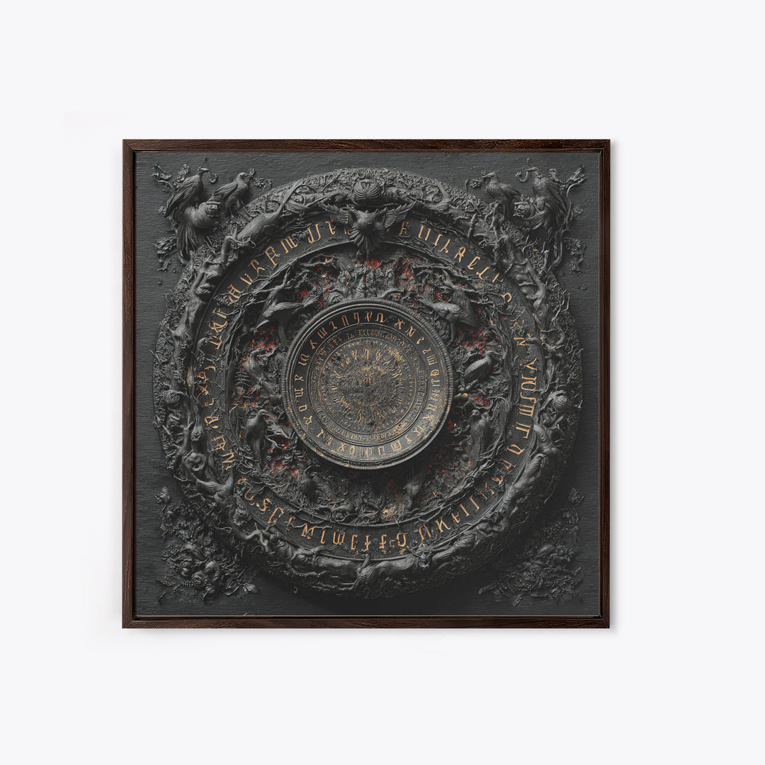 The Antique Spirit Board, Square Wall Art, Dark Fantasy Wall Art, Canvas Print, Halloween Wall Decor, Gothic Home Decor