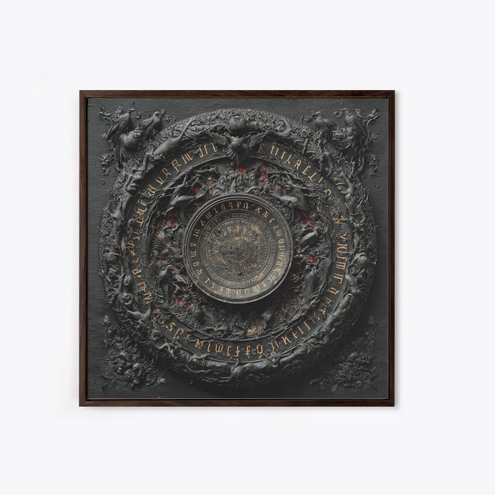 The Antique Spirit Board, Square Wall Art, Dark Fantasy Wall Art, Canvas Print, Halloween Wall Decor, Gothic Home Decor