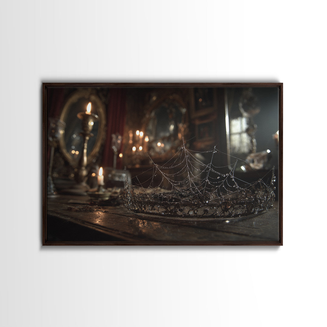 The Spiderweb Crown, Landscape Wall Art, Spooky Home Decor, Canvas Print, Halloween Wall Decor, Gothic Home Decor, Statement Wall Art