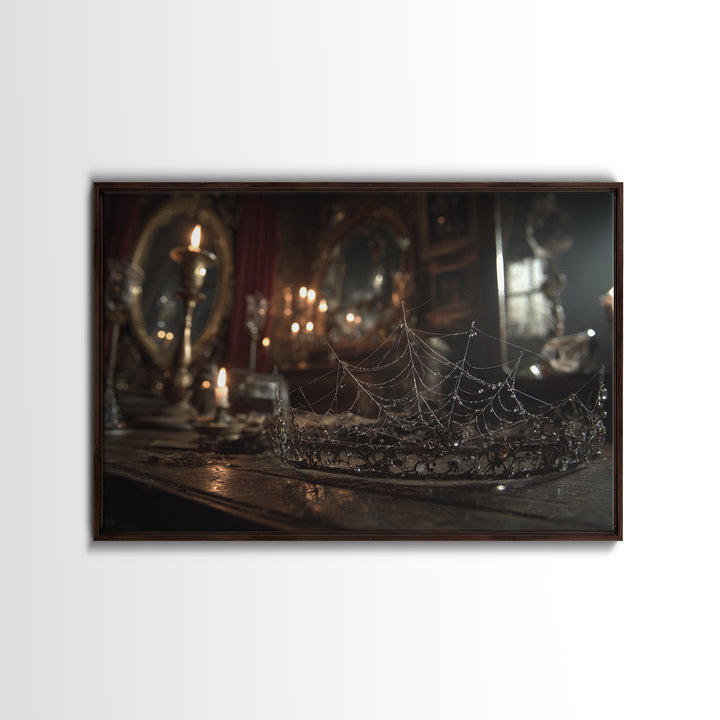 The Spiderweb Crown, Landscape Wall Art, Spooky Home Decor, Canvas Print, Halloween Wall Decor, Gothic Home Decor, Statement Wall Art