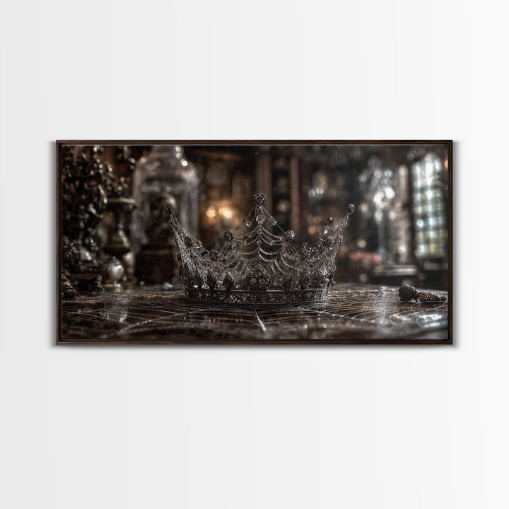 The Spiderweb Crown, Wide Panoramic Art, Spooky Home Decor, Canvas Print, Halloween Wall Decor, Gothic Home Decor, Collectible Wall Decor