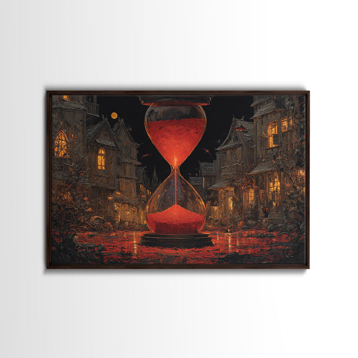 The Crimson Hourglass, Landscape Wall Art, Spooky Home Decor, Canvas Print, Halloween Wall Decor, Gothic Home Decor, Horror Wall Art