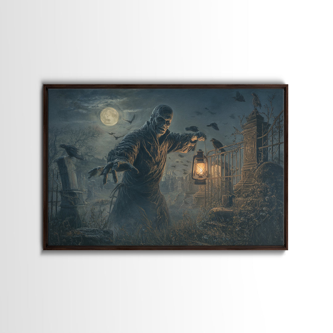 The Haunted Portrait, Landscape Wall Art, Dark Halloween Decor, Canvas Print, Halloween Wall Decor, Gothic Home Decor