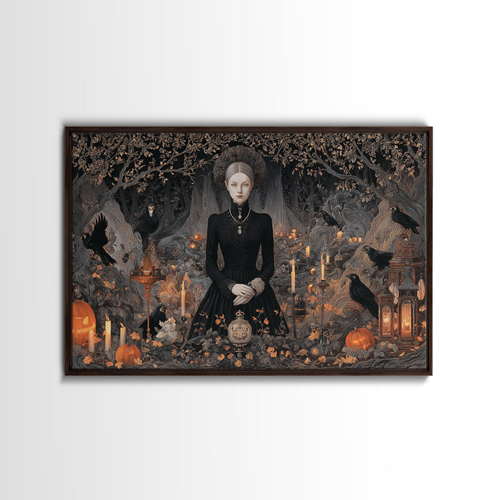 Victorian Mourning Halloween, Landscape Wall Art, Dark Halloween Decor, Canvas Print, Halloween Wall Decor, Gothic Home Decor