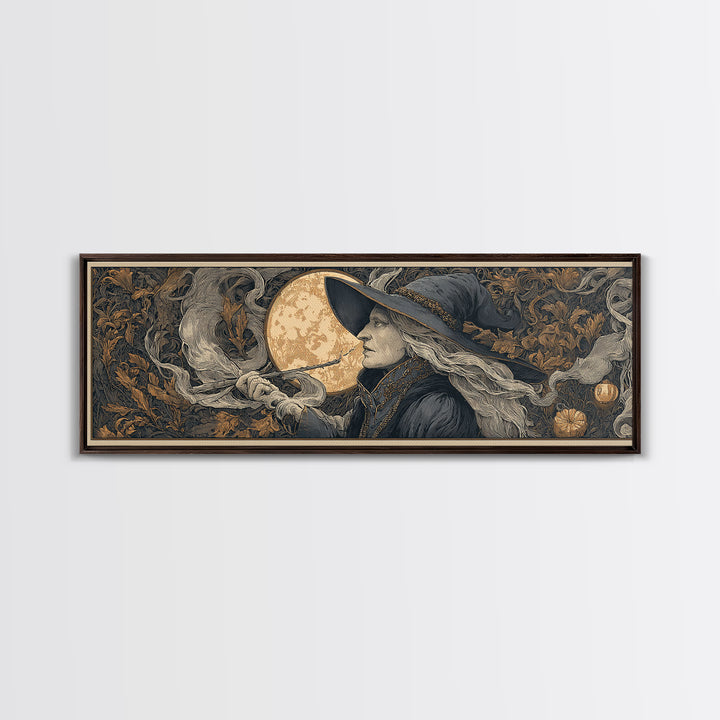 Art Nouveau Witchcraft, Extra Wide Wall Art, Spooky Home Decor, Canvas Print, Halloween Wall Decor, Gothic Home Decor, Seasonal Home Decor