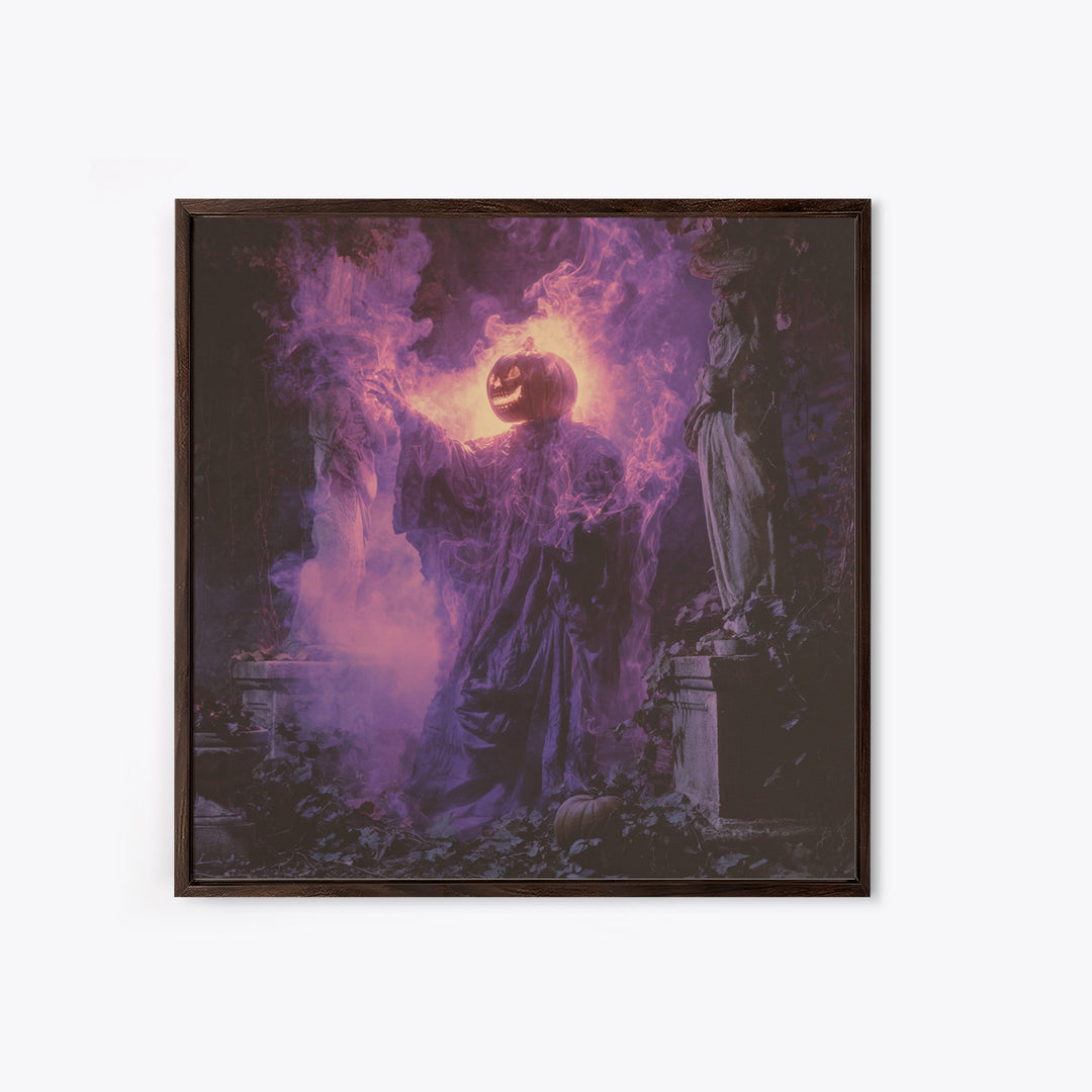 1980s Neon Horror, Square Wall Art, Dark Fantasy Wall Art, Canvas Print, Halloween Wall Decor, Gothic Home Decor, Collectible Wall Decor
