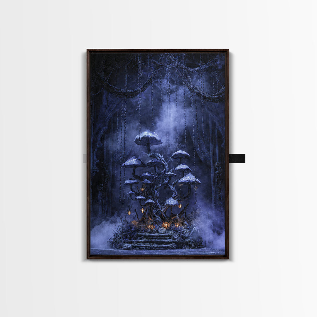 Enchanted Woodland Halloween, Vertical Wall Art, Dark Fantasy Wall Art, Canvas Print, Halloween Wall Decor, Gothic Home Decor
