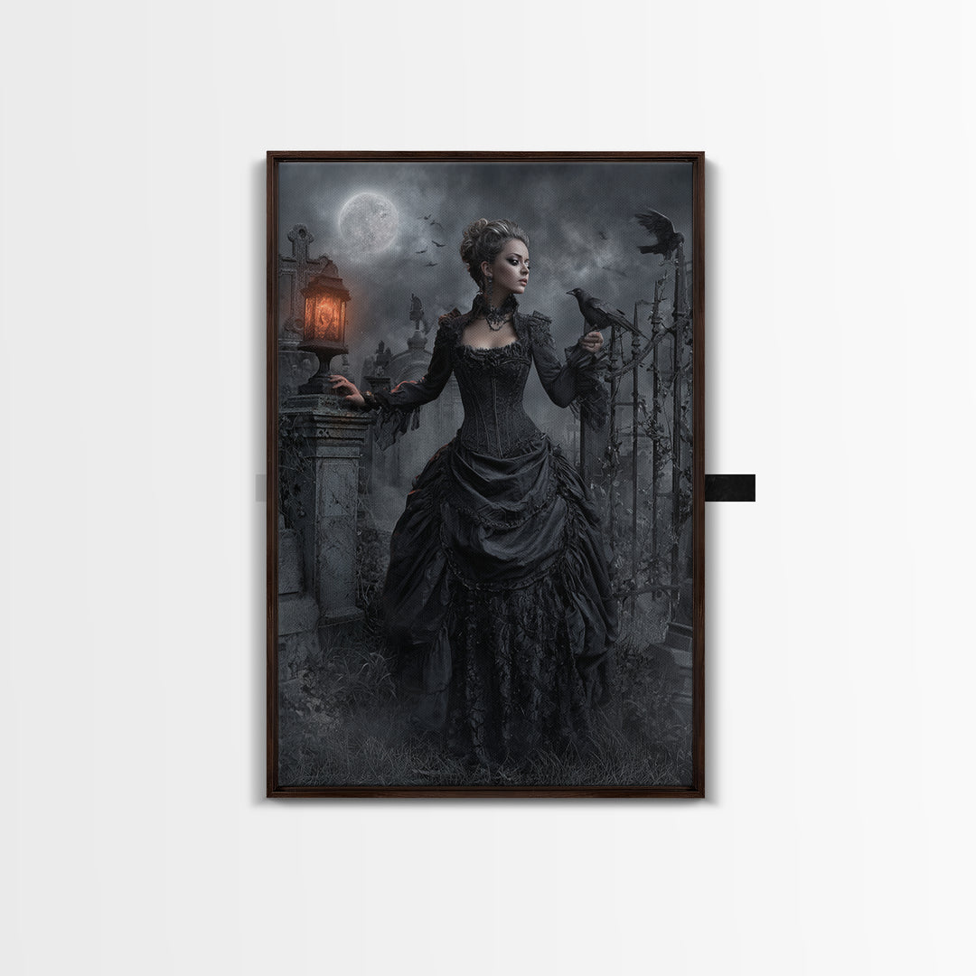 Gothic Romance, Vertical Wall Art, Dark Fantasy Wall Art, Canvas Print, Halloween Wall Decor, Gothic Home Decor, Halloween Decor