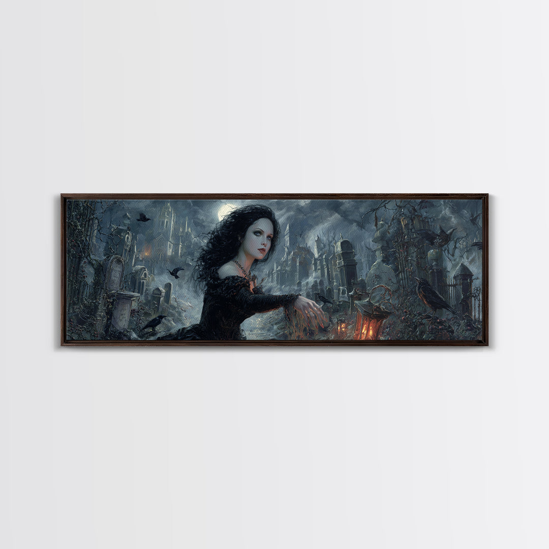 Gothic Romance, Extra Wide Wall Art, Dark Halloween Decor, Canvas Print, Halloween Wall Decor, Gothic Home Decor, Collectible Wall Decor