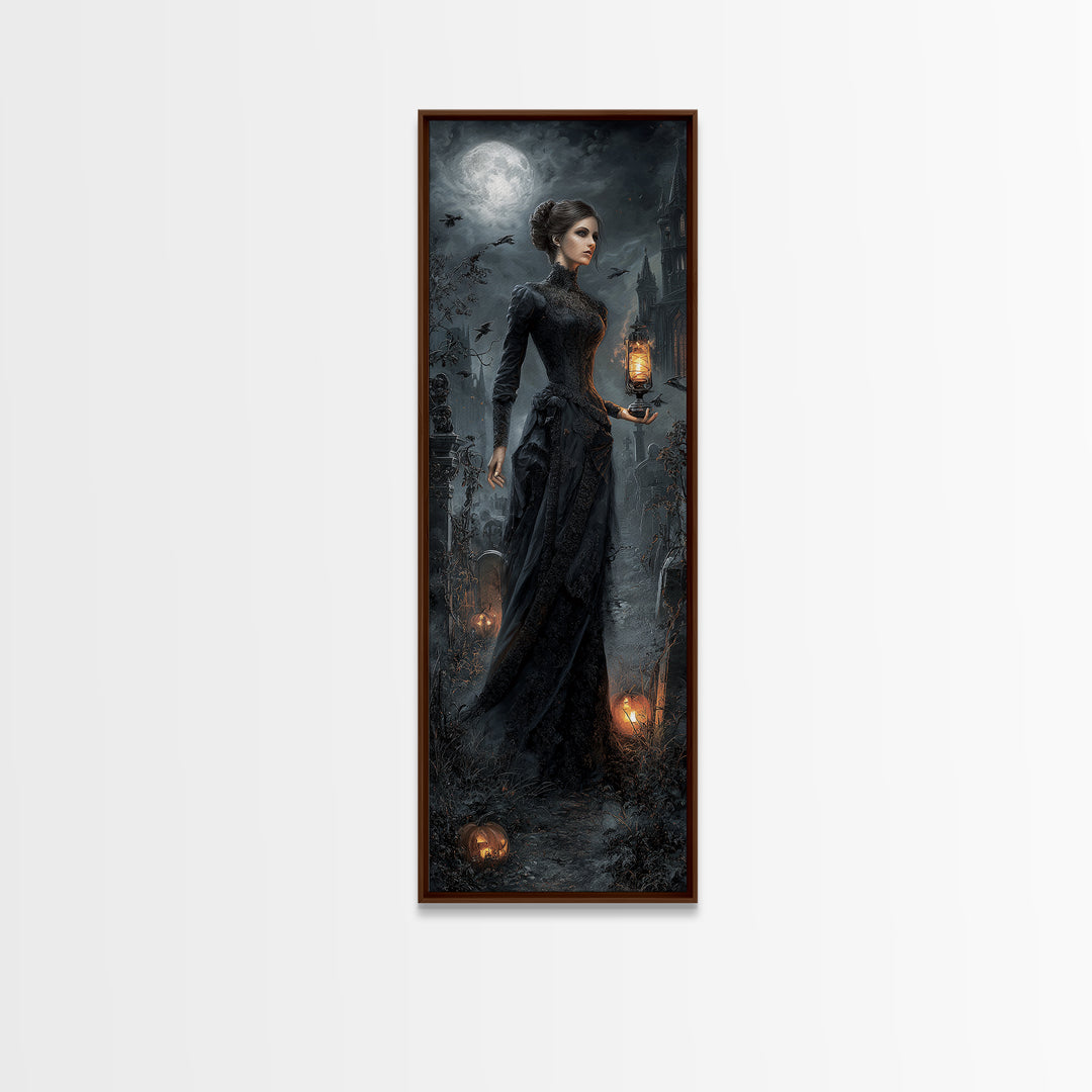 Gothic Romance, Tall Narrow Wall Art, Dark Fantasy Wall Art, Canvas Print, Halloween Wall Decor, Gothic Home Decor, Spooky Wall Decor