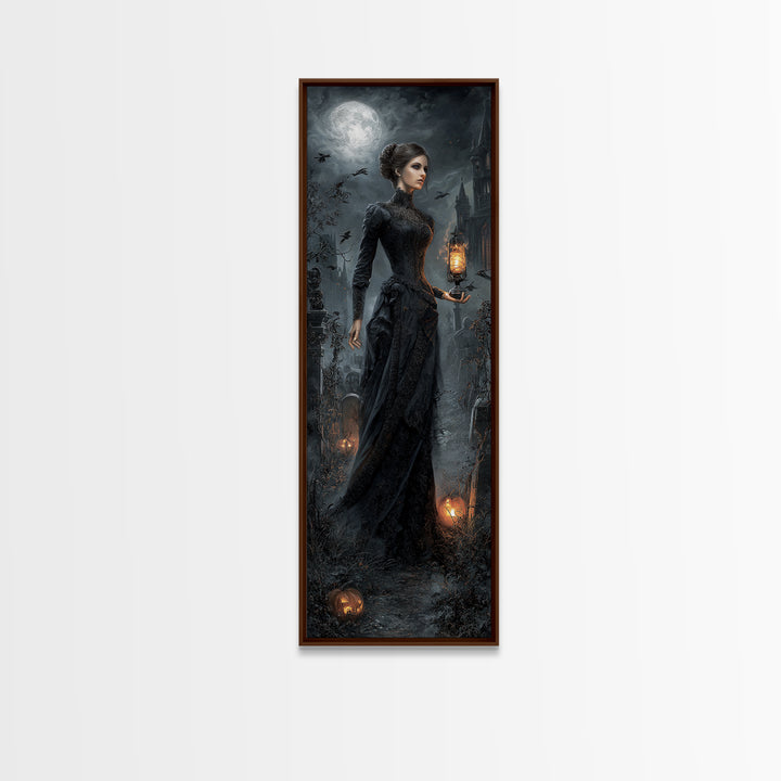 Gothic Romance, Tall Narrow Wall Art, Dark Fantasy Wall Art, Canvas Print, Halloween Wall Decor, Gothic Home Decor, Spooky Wall Decor