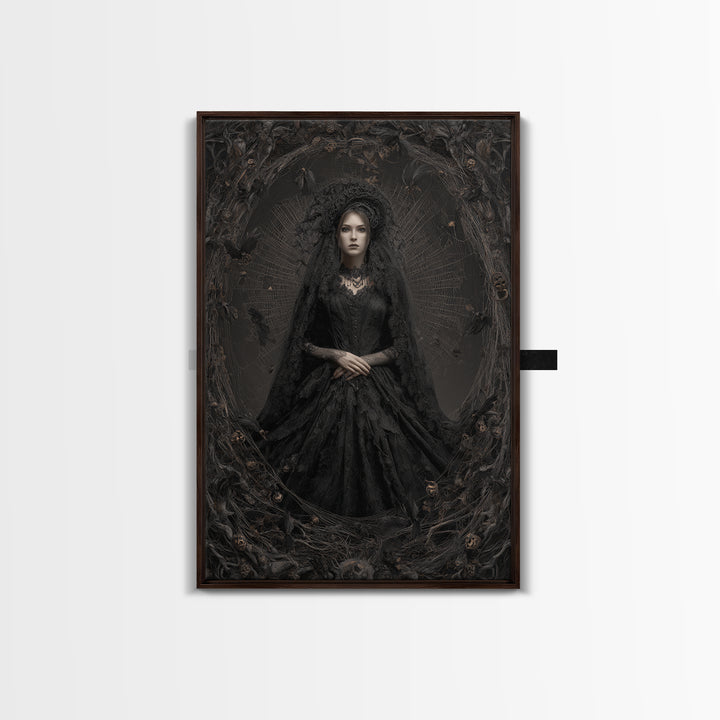 Black Lace And Cobwebs, Vertical Wall Art, Spooky Home Decor, Canvas Print, Halloween Wall Decor, Gothic Home Decor, Halloween Decor