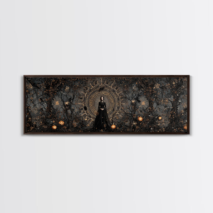 Black Lace And Cobwebs, Extra Wide Wall Art, Spooky Home Decor, Canvas Print, Halloween Wall Decor, Gothic Home Decor, Seasonal Home Decor