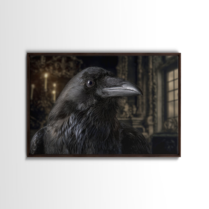 Ravens And Ruins, Landscape Wall Art, Gothic Horror Wall Art, Framed Canvas Print, Halloween Wall Decor, Gothic Home Decor
