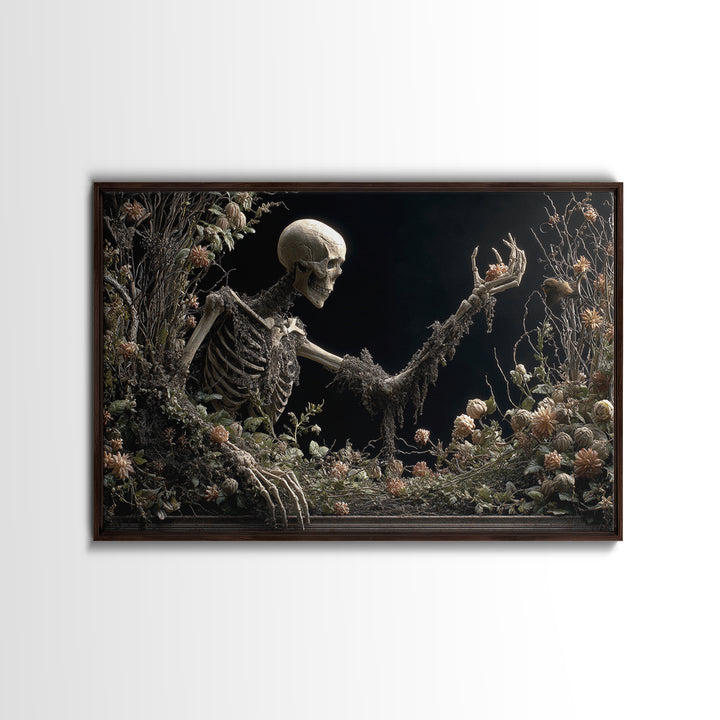 Skeletal Botanicals, Landscape Wall Art, Dark Fantasy Wall Art, Canvas Print, Halloween Wall Decor, Gothic Home Decor, Spooky Wall Decor