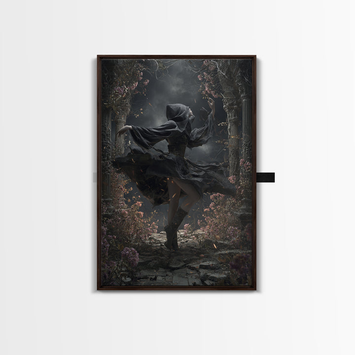 The Poison Garden, Vertical Wall Art, Haunted Gothic Art, Framed Canvas Print, Halloween Wall Decor, Gothic Home Decor, Halloween Wall Art