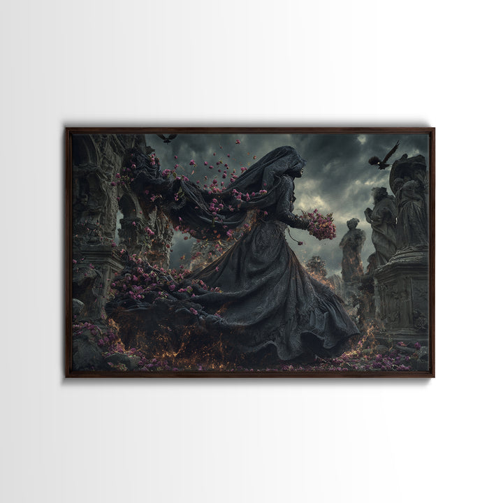 The Poison Garden, Landscape Wall Art, Dark Halloween Decor, Canvas Print, Halloween Wall Decor, Gothic Home Decor, Collectible Wall Decor