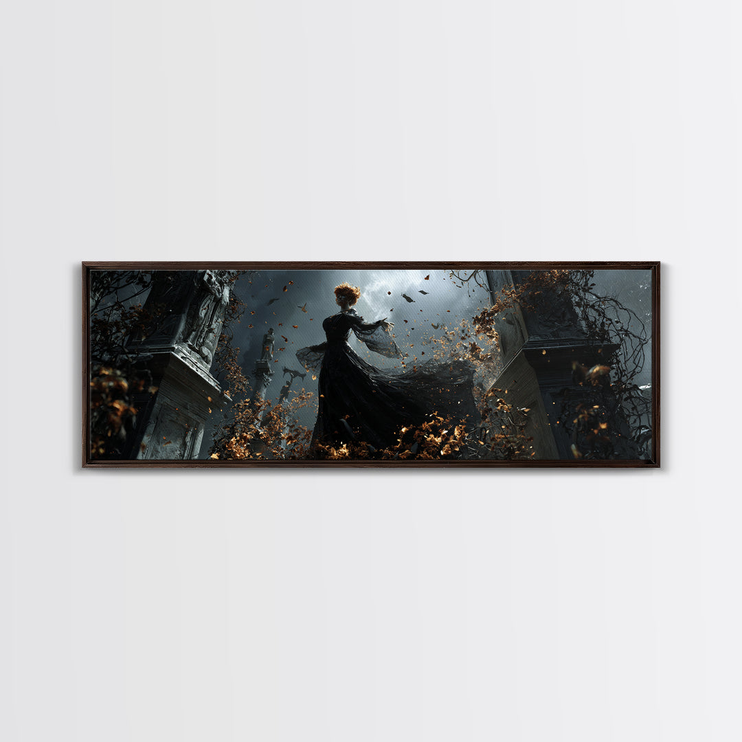 The Poison Garden, Extra Wide Wall Art, Spooky Home Decor, Canvas Print, Halloween Wall Decor, Gothic Home Decor, Dark Fantasy Art