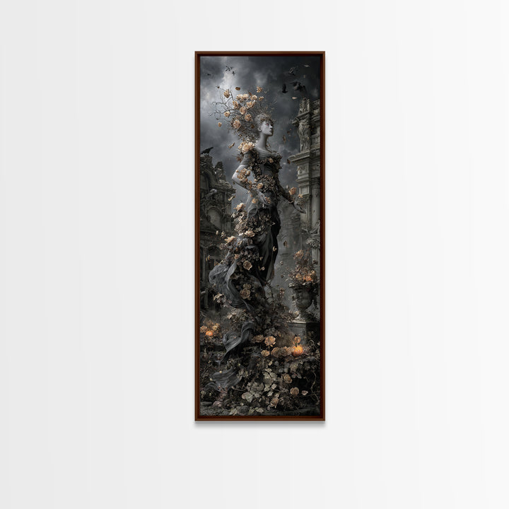 The Poison Garden, Tall Narrow Wall Art, Dark Halloween Decor, Canvas Print, Halloween Wall Decor, Gothic Home Decor, Spooky Wall Decor